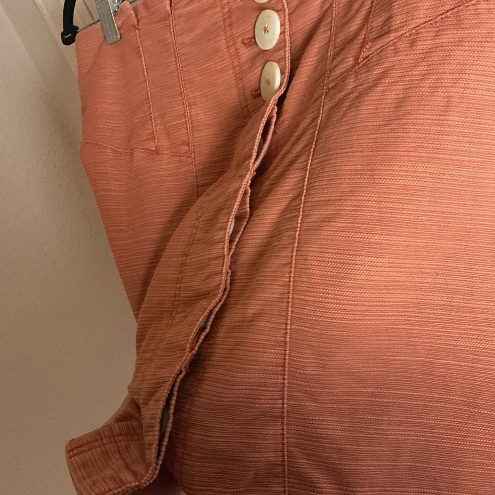 Free People Button-Front Mini Skirt - Rust Size 6